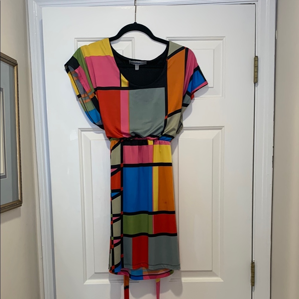 Bailey Blue Red and Yellow Sheath Mini Dress